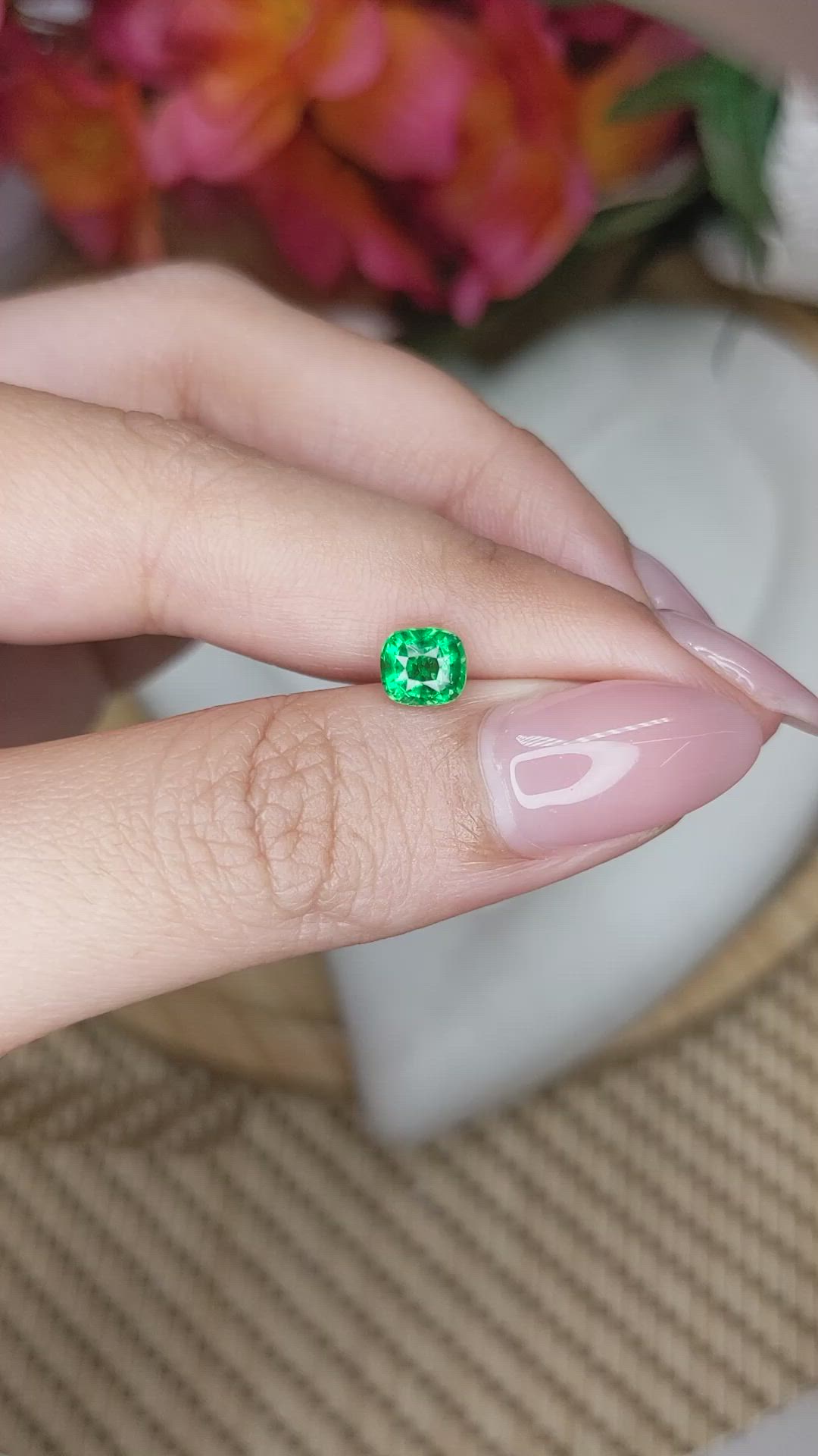 1.04 Ct. Tsavorite Garnet from Madagascar Size Video