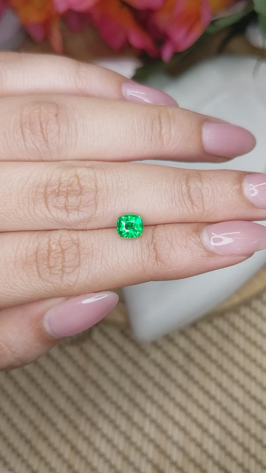 1.04 Ct. Tsavorite Garnet from Madagascar Size Video