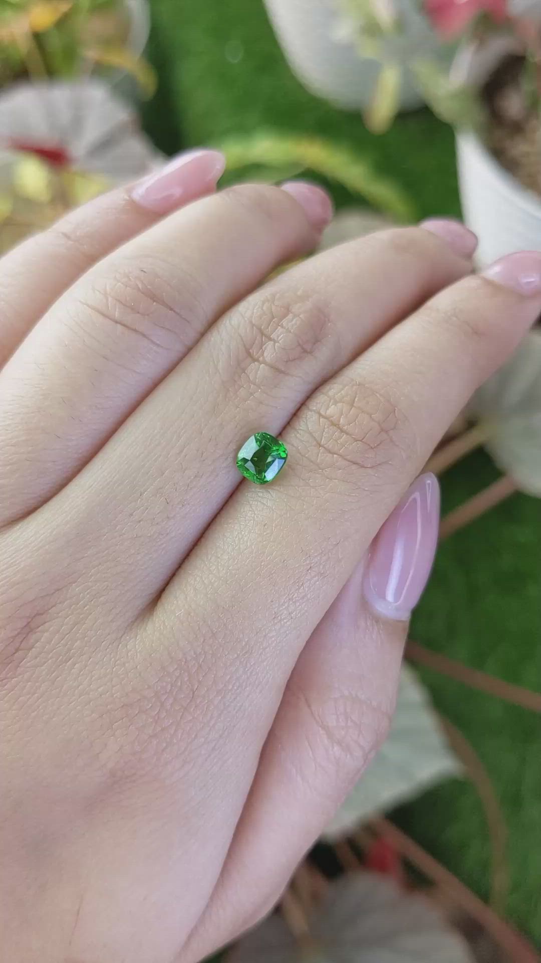 1.04 Ct. Tsavorite Garnet from Madagascar Size Video