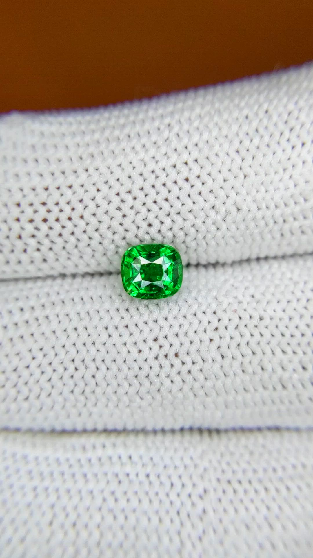 1.04 Ct. Tsavorite Garnet from Madagascar Size Video
