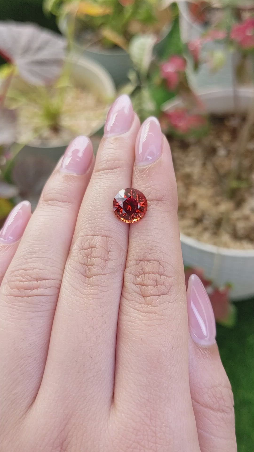 5.02 Ct. Reddish Orange Spessartite Garnet from Ceylon (Sri Lanka) Size Video