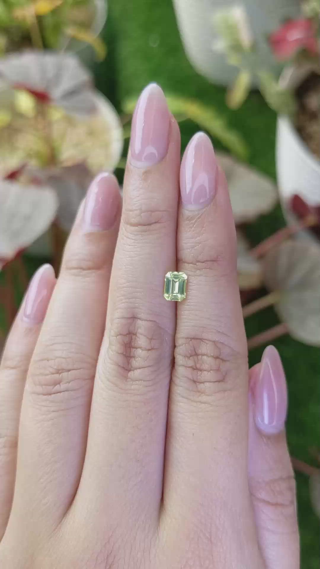 0.77 Ct. Greenish Yellow Chrysoberyl from Ceylon (Sri Lanka) Size Video