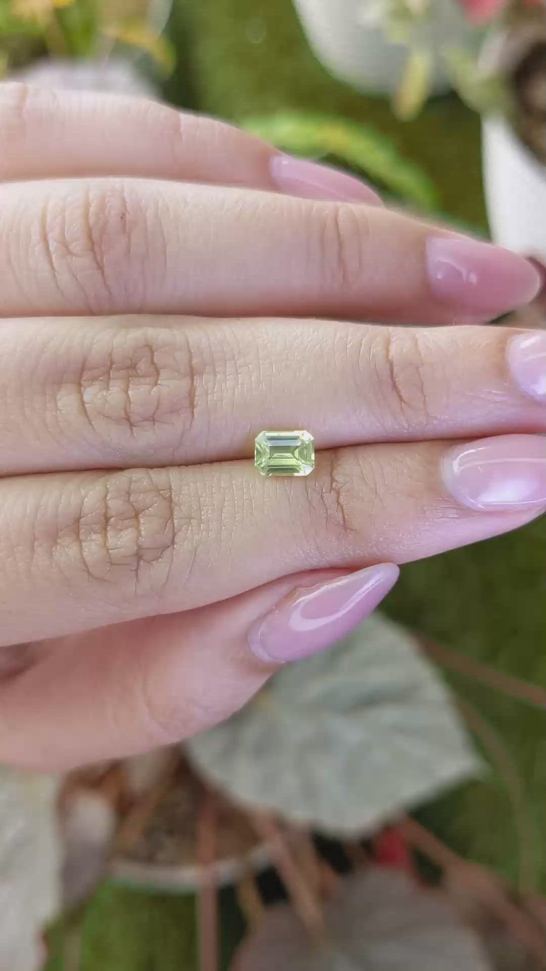 0.77 Ct. Greenish Yellow Chrysoberyl from Ceylon (Sri Lanka) Size Video