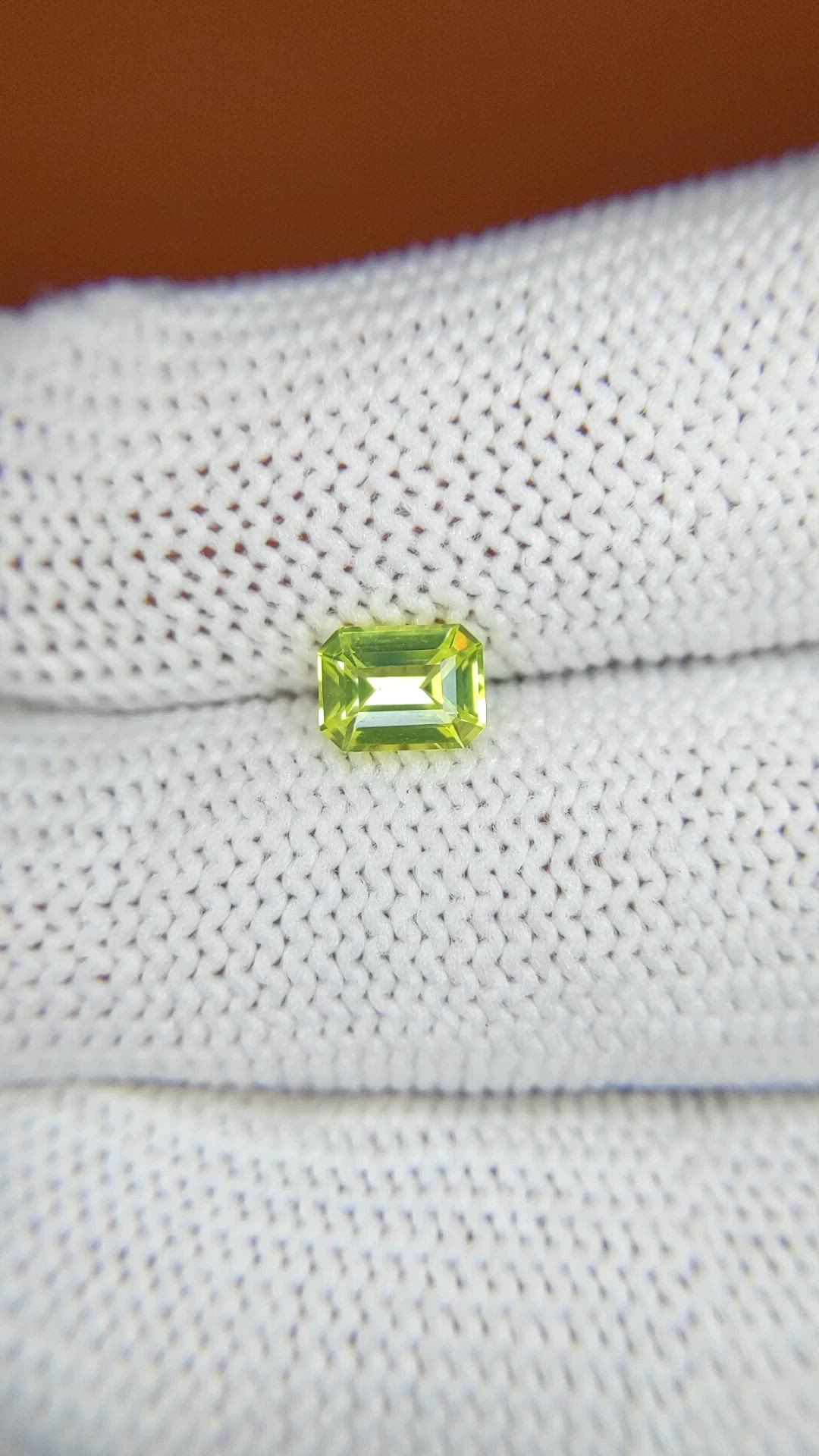 0.77 Ct. Greenish Yellow Chrysoberyl from Ceylon (Sri Lanka) Size Video