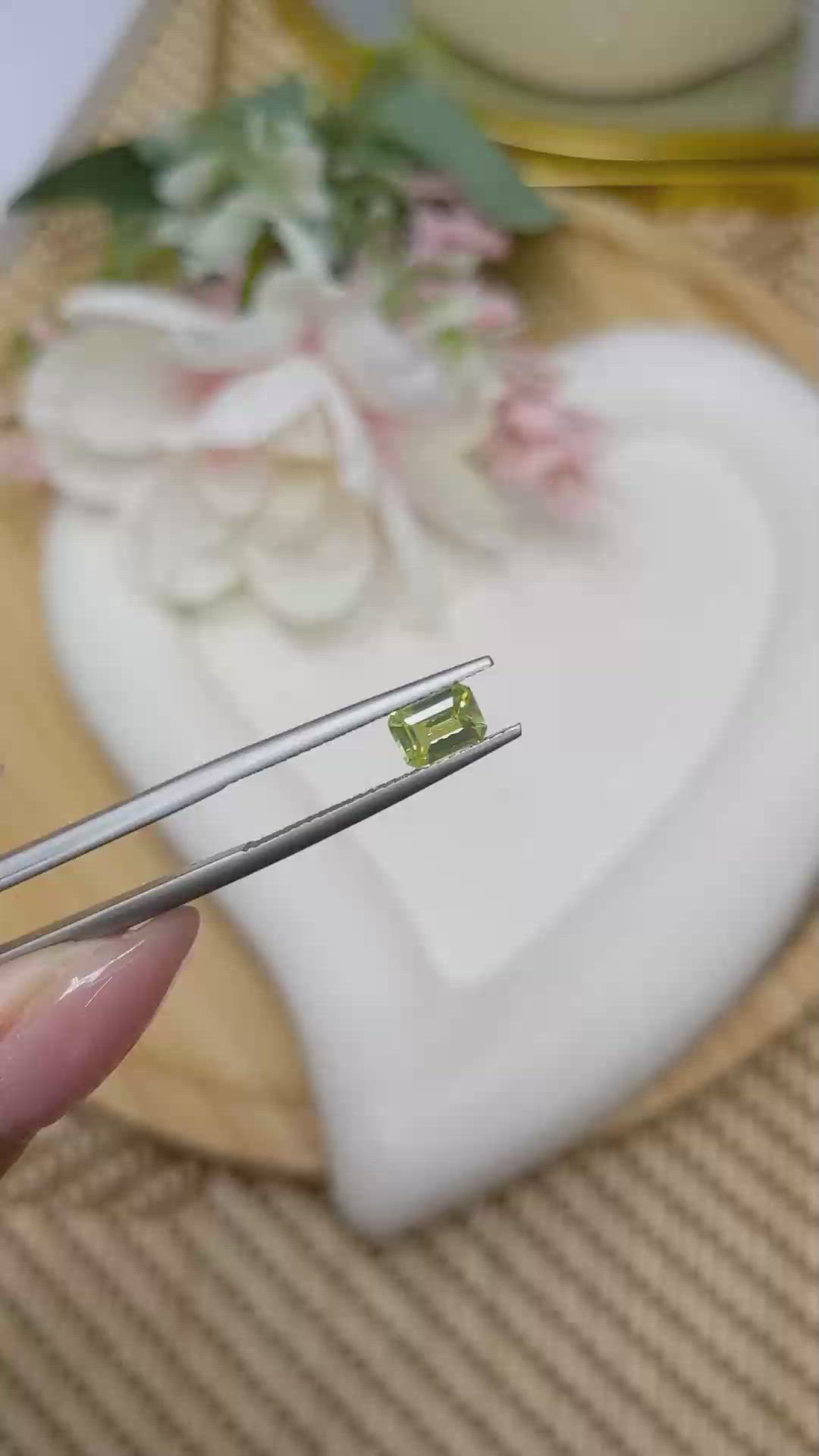 0.77 Ct. Greenish Yellow Chrysoberyl from Ceylon (Sri Lanka) Size Video
