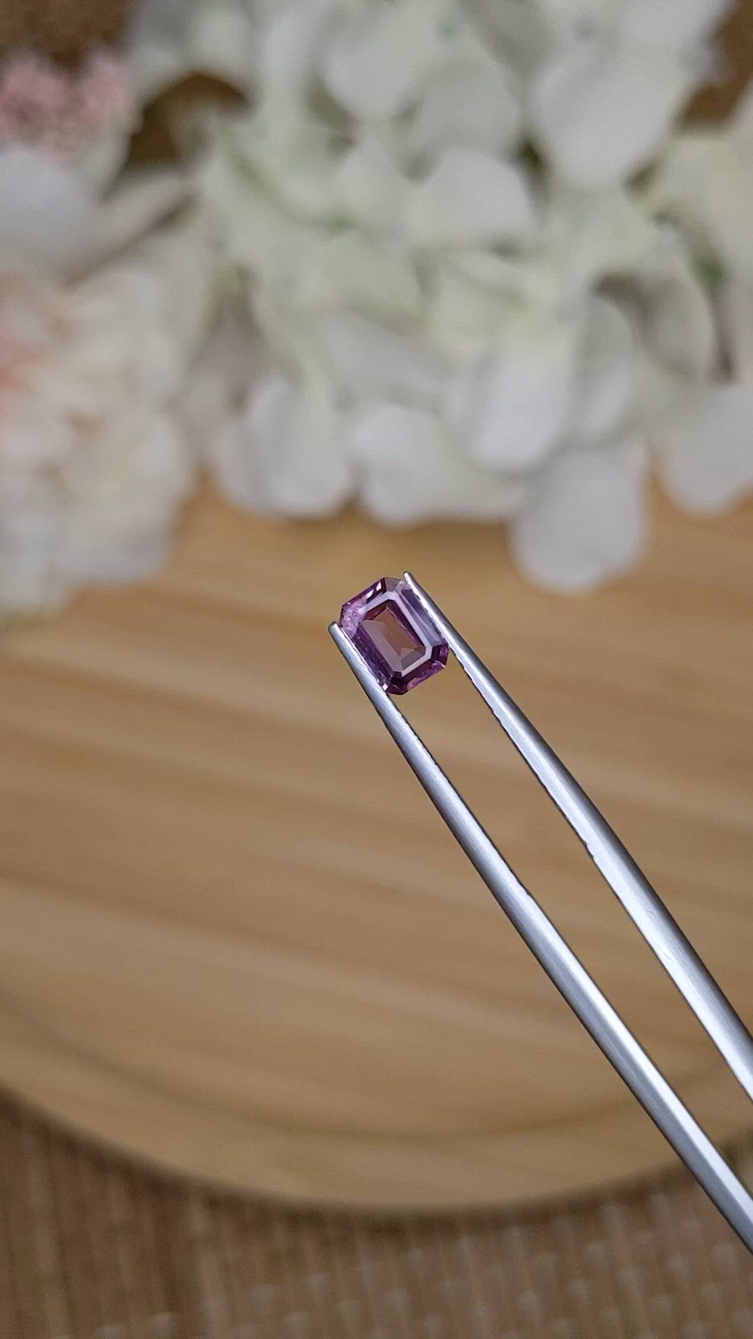 0.72 Ct. Pinkish Purple Spinel from Ceylon (Sri Lanka) Size Video