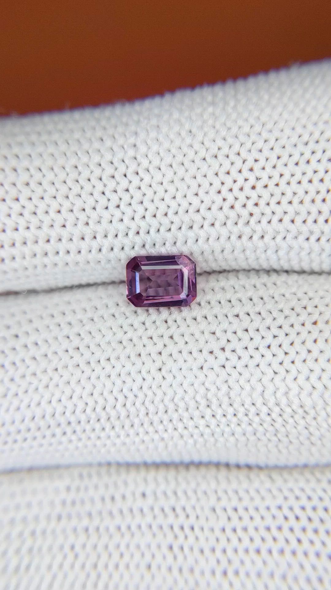 0.72 Ct. Pinkish Purple Spinel from Ceylon (Sri Lanka) Size Video