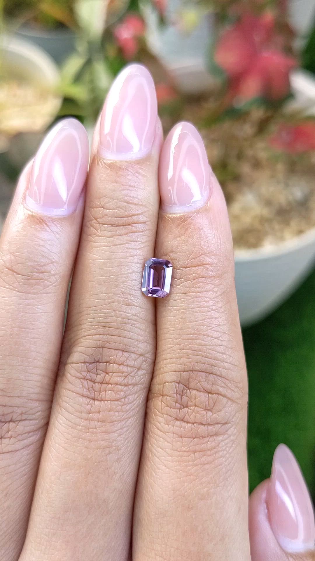 0.72 Ct. Pinkish Purple Spinel from Ceylon (Sri Lanka) Size Video