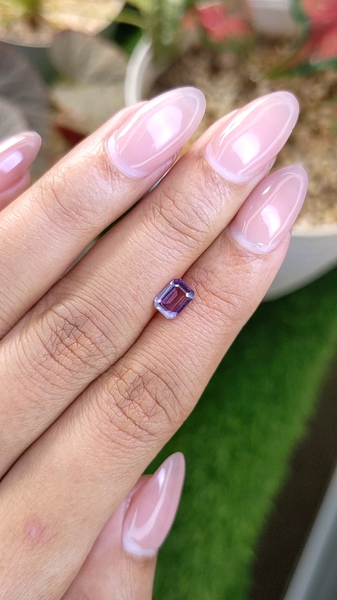 0.72 Ct. Pinkish Purple Spinel from Ceylon (Sri Lanka) Size Video