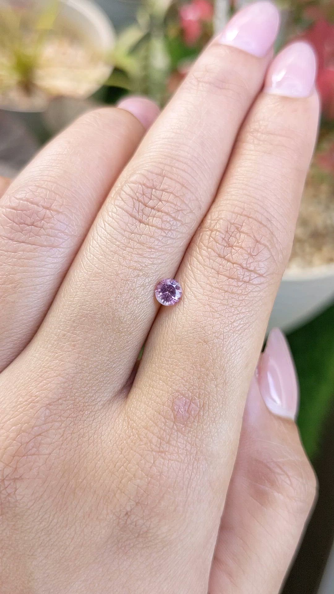 0.42 Ct. Purplish Pink Spinel from Ceylon (Sri Lanka) Size Video