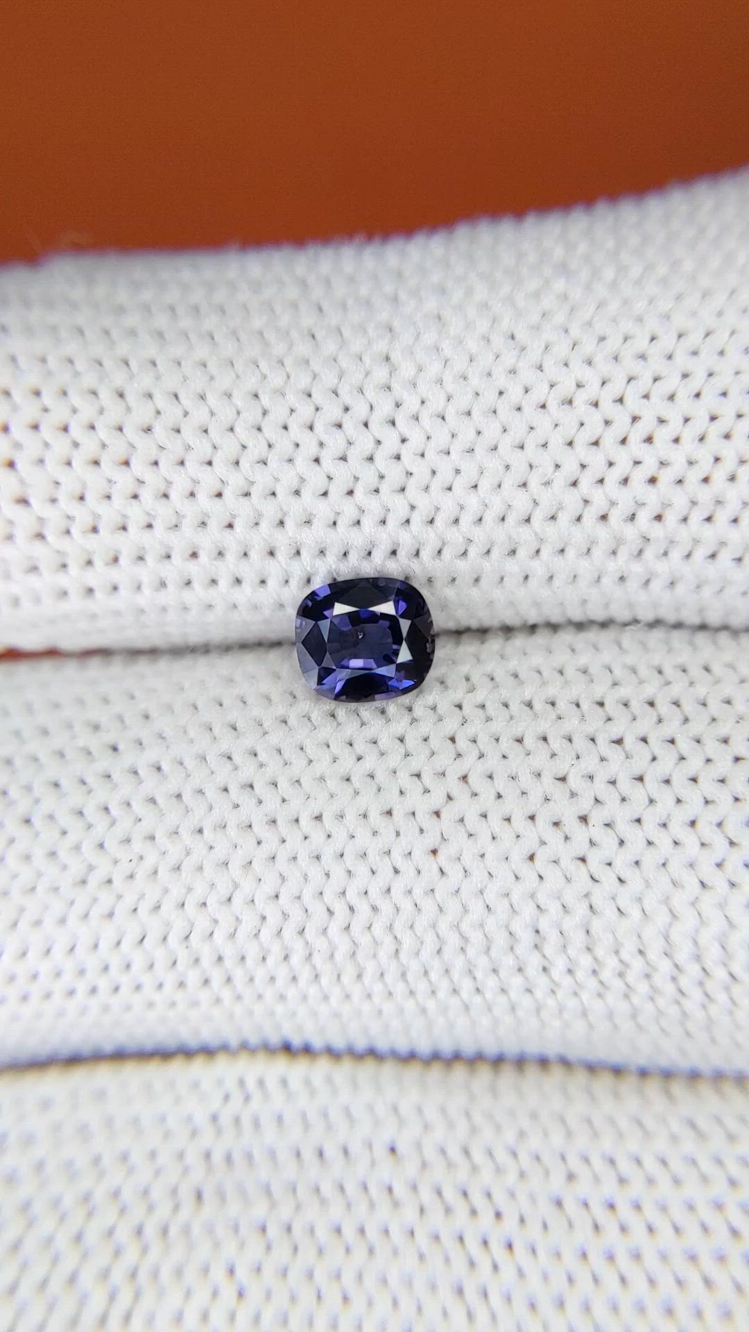 0.65 Ct. Bluish Purple Spinel from Ceylon (Sri Lanka) Size Video