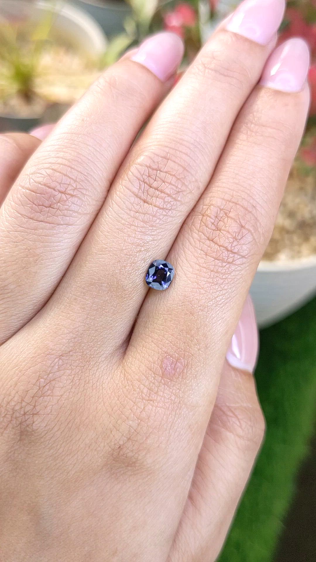 0.65 Ct. Bluish Purple Spinel from Ceylon (Sri Lanka) Size Video