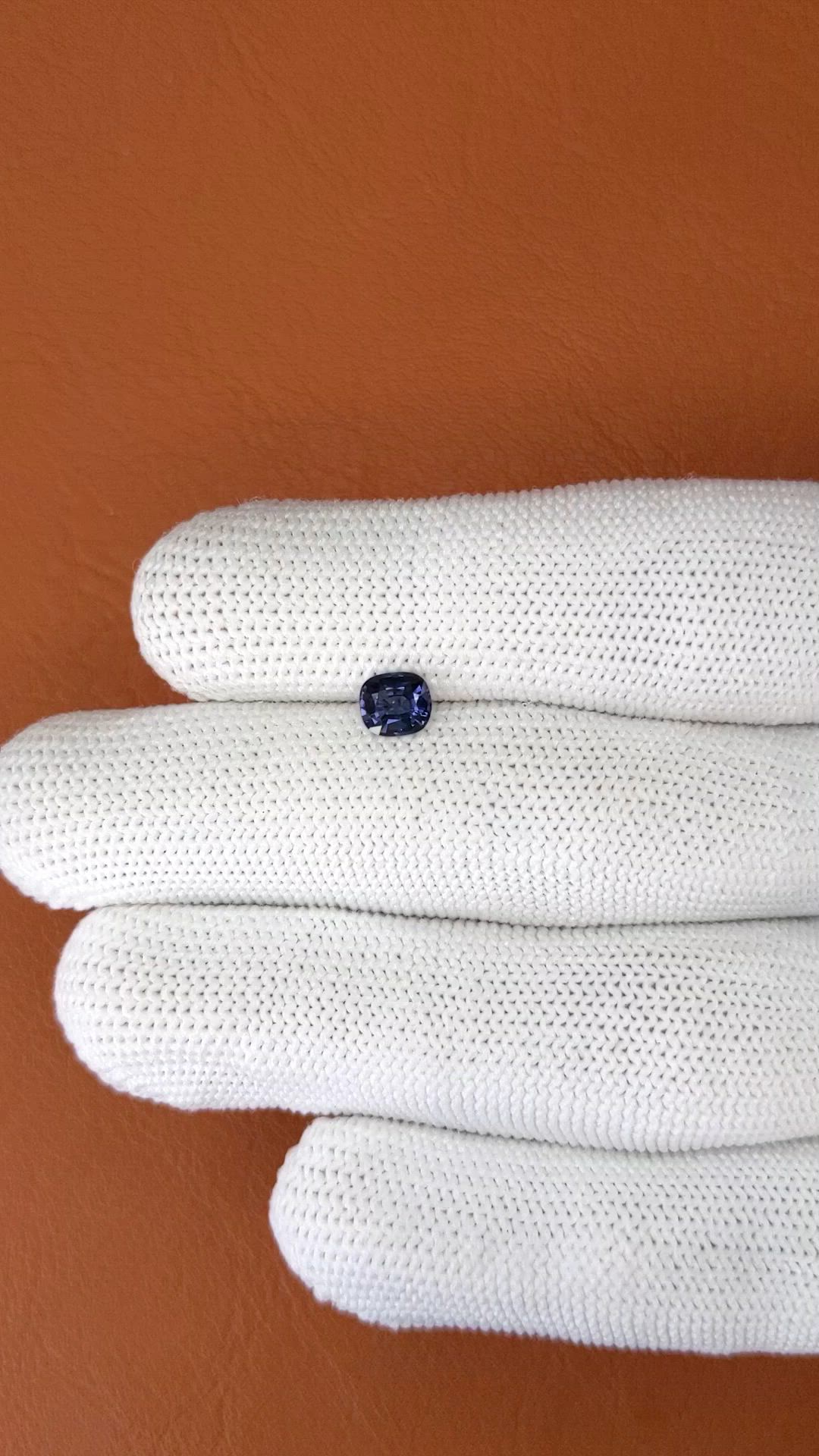0.65 Ct. Bluish Purple Spinel from Ceylon (Sri Lanka) Size Video