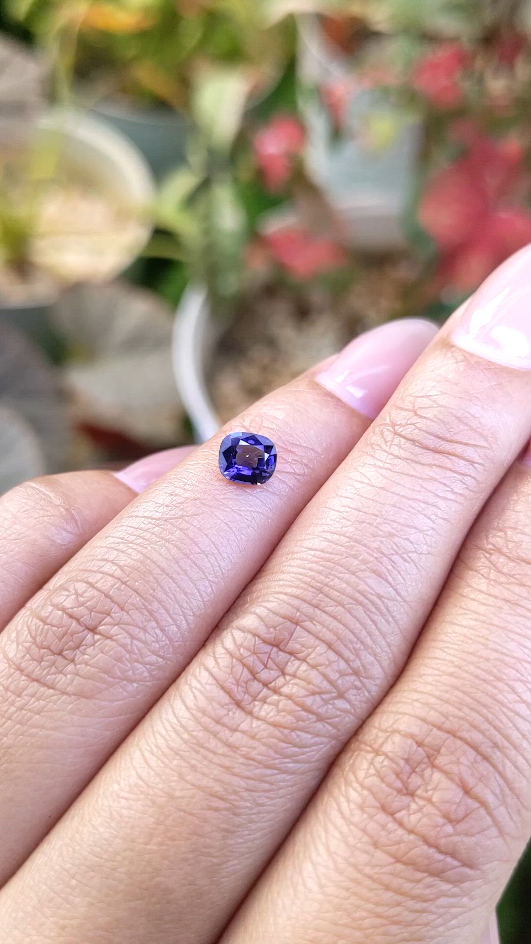 0.65 Ct. Bluish Purple Spinel from Ceylon (Sri Lanka) Size Video