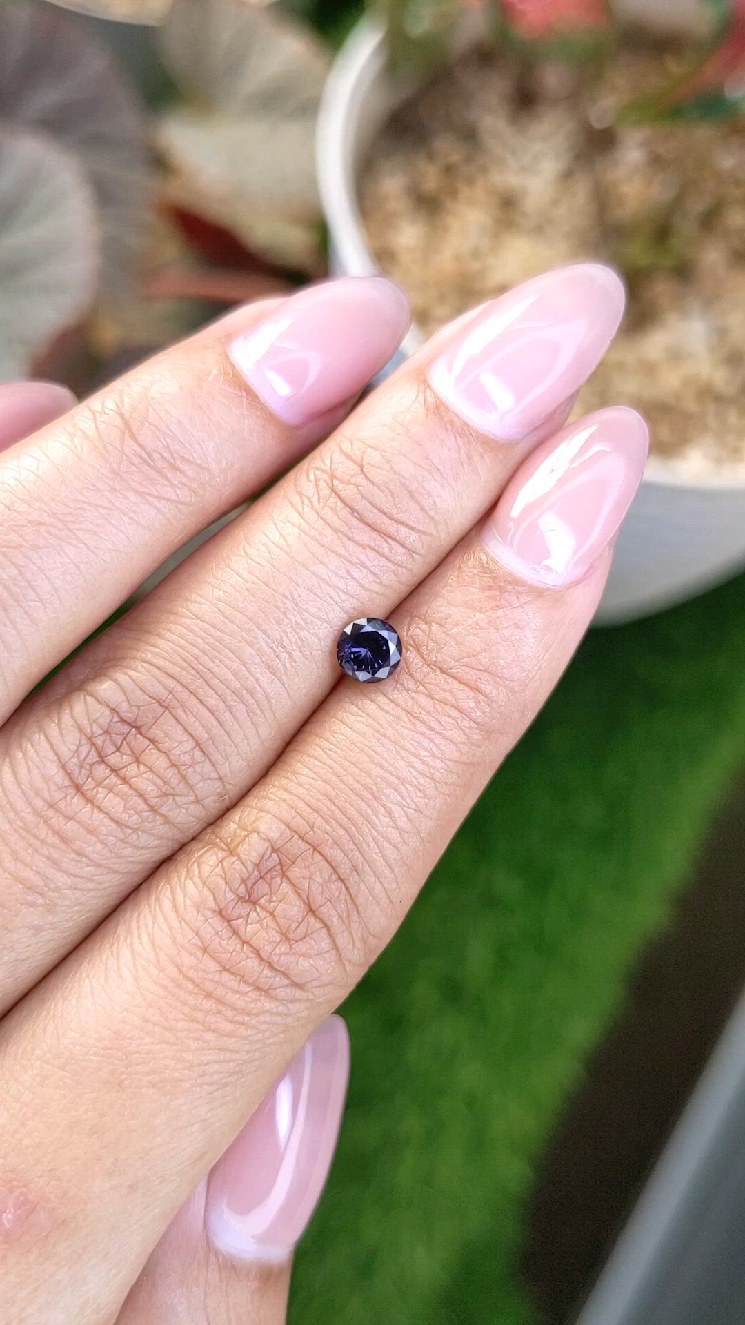 0.61 Ct. Purple Spinel from Ceylon (Sri Lanka) Size Video