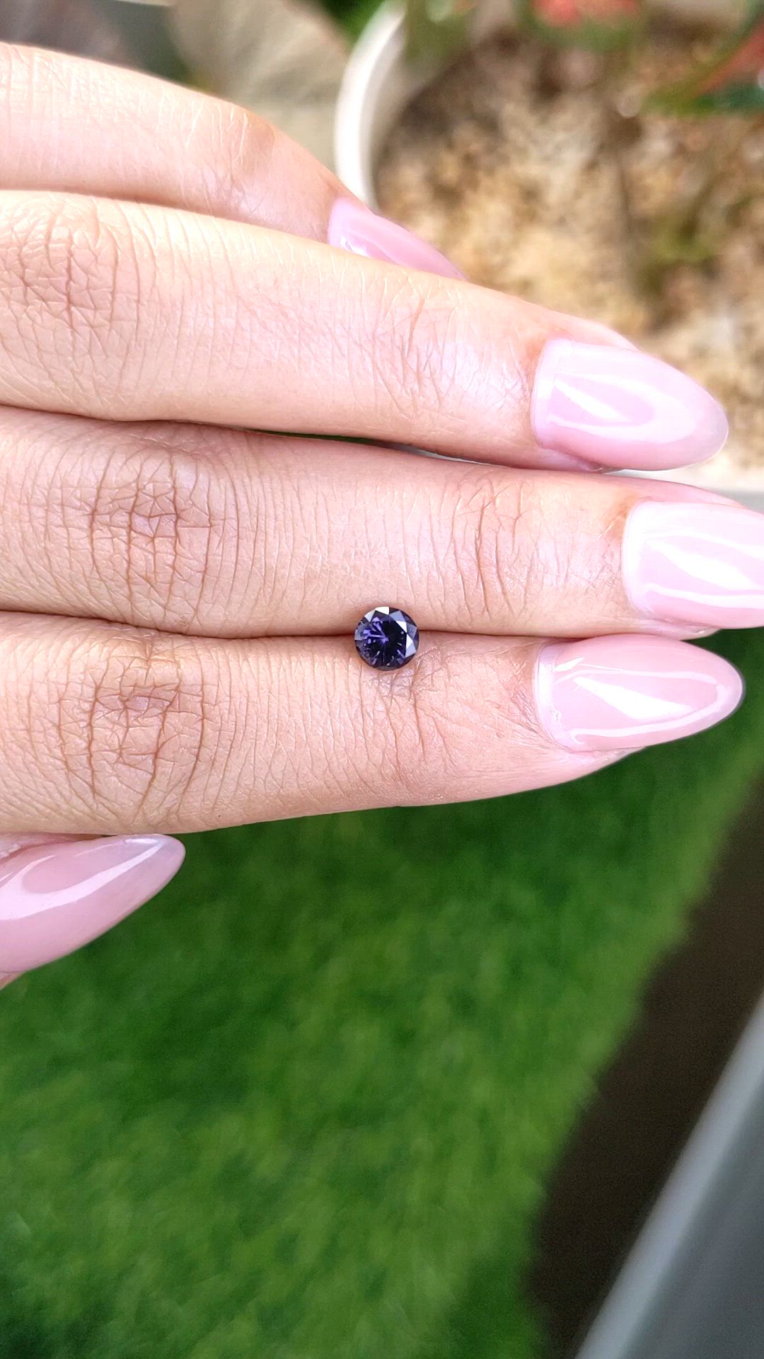 0.61 Ct. Purple Spinel from Ceylon (Sri Lanka) Size Video
