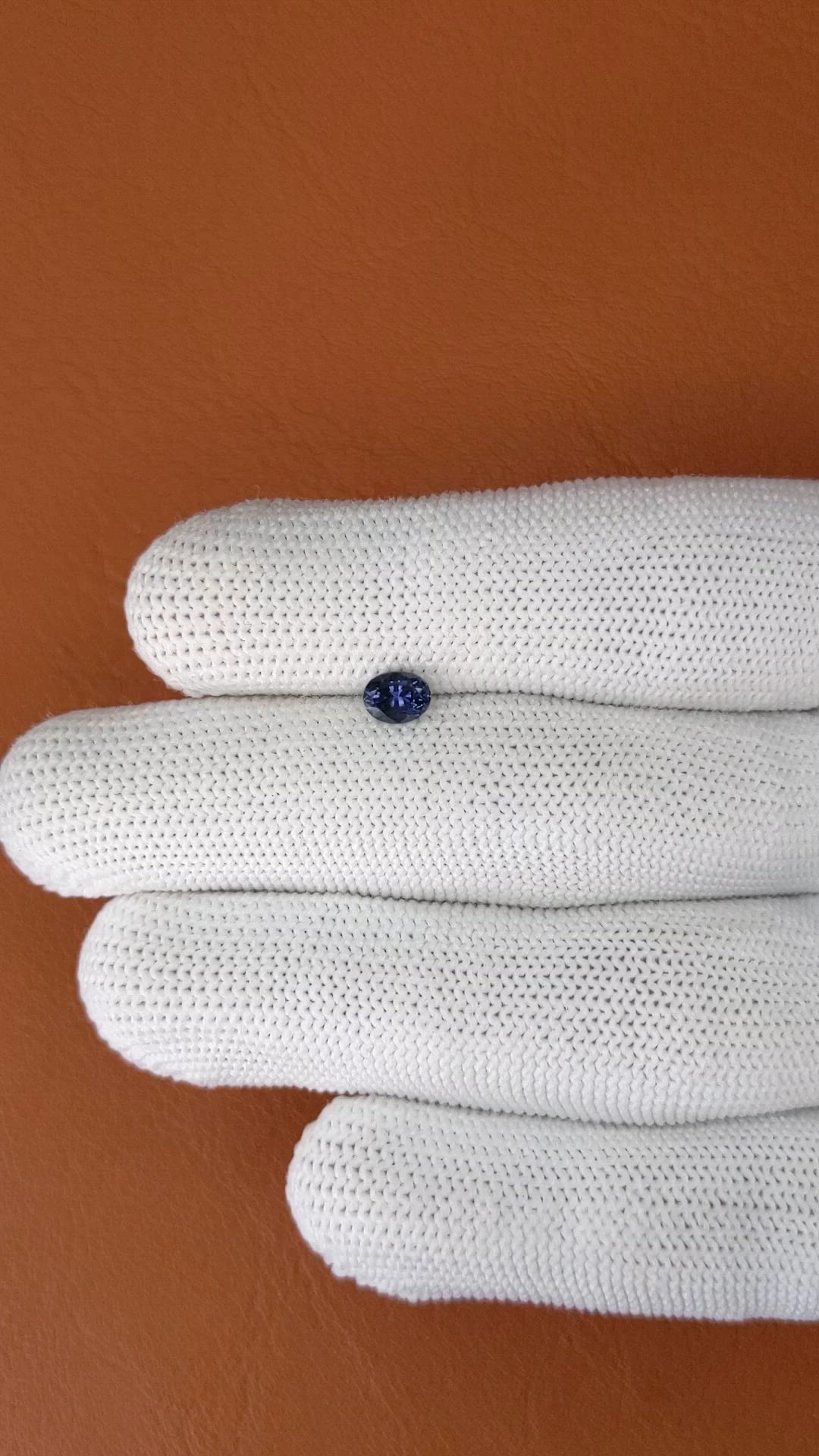 0.60 Ct. Greyish Blue Spinel from Ceylon (Sri Lanka) Size Video