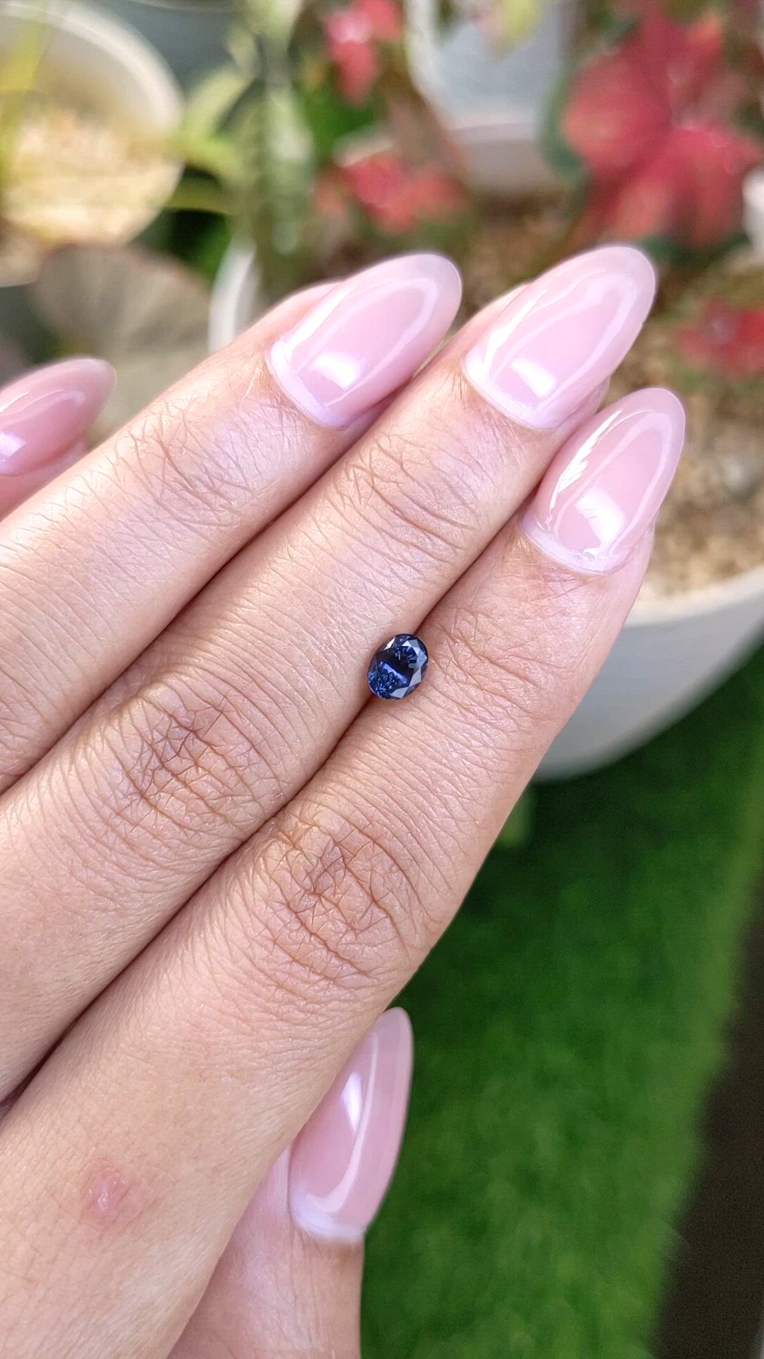 0.60 Ct. Greyish Blue Spinel from Ceylon (Sri Lanka) Size Video