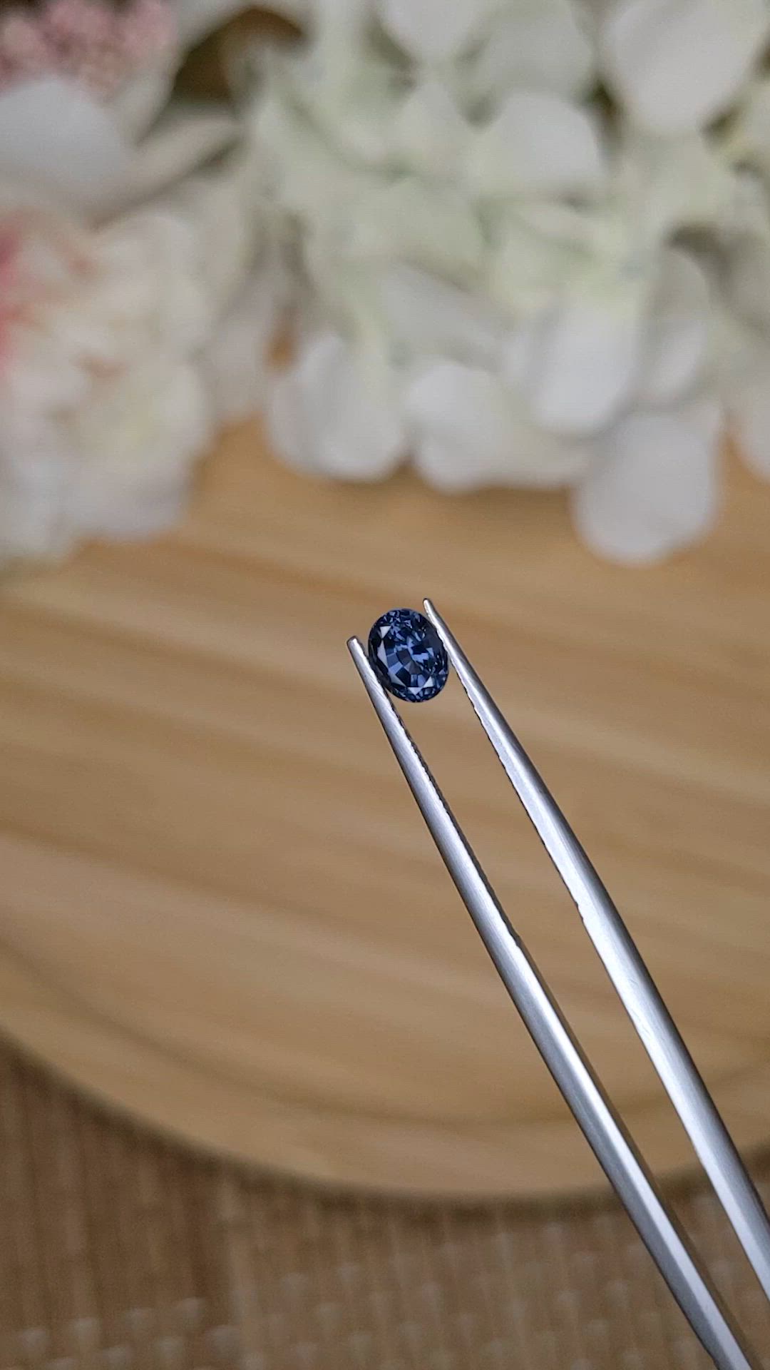 0.60 Ct. Greyish Blue Spinel from Ceylon (Sri Lanka) Size Video