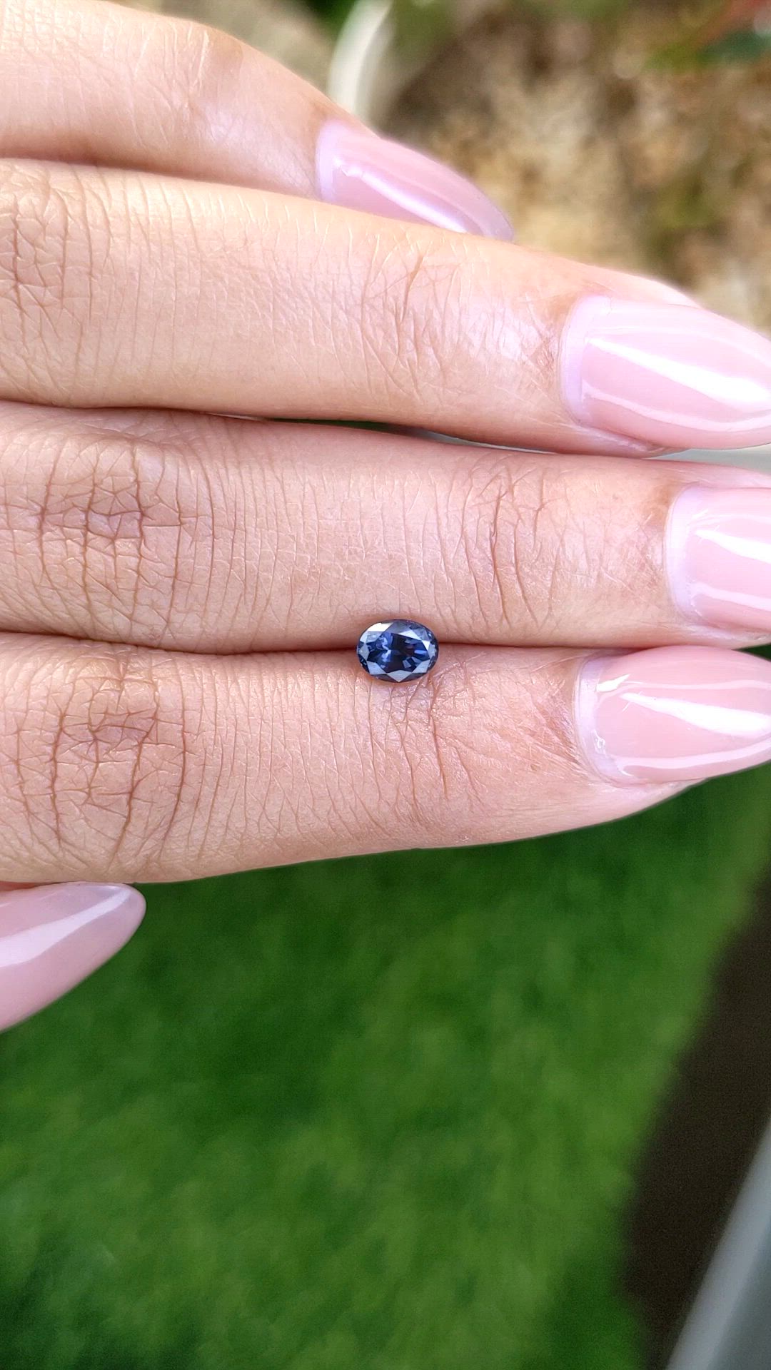 0.60 Ct. Greyish Blue Spinel from Ceylon (Sri Lanka) Size Video