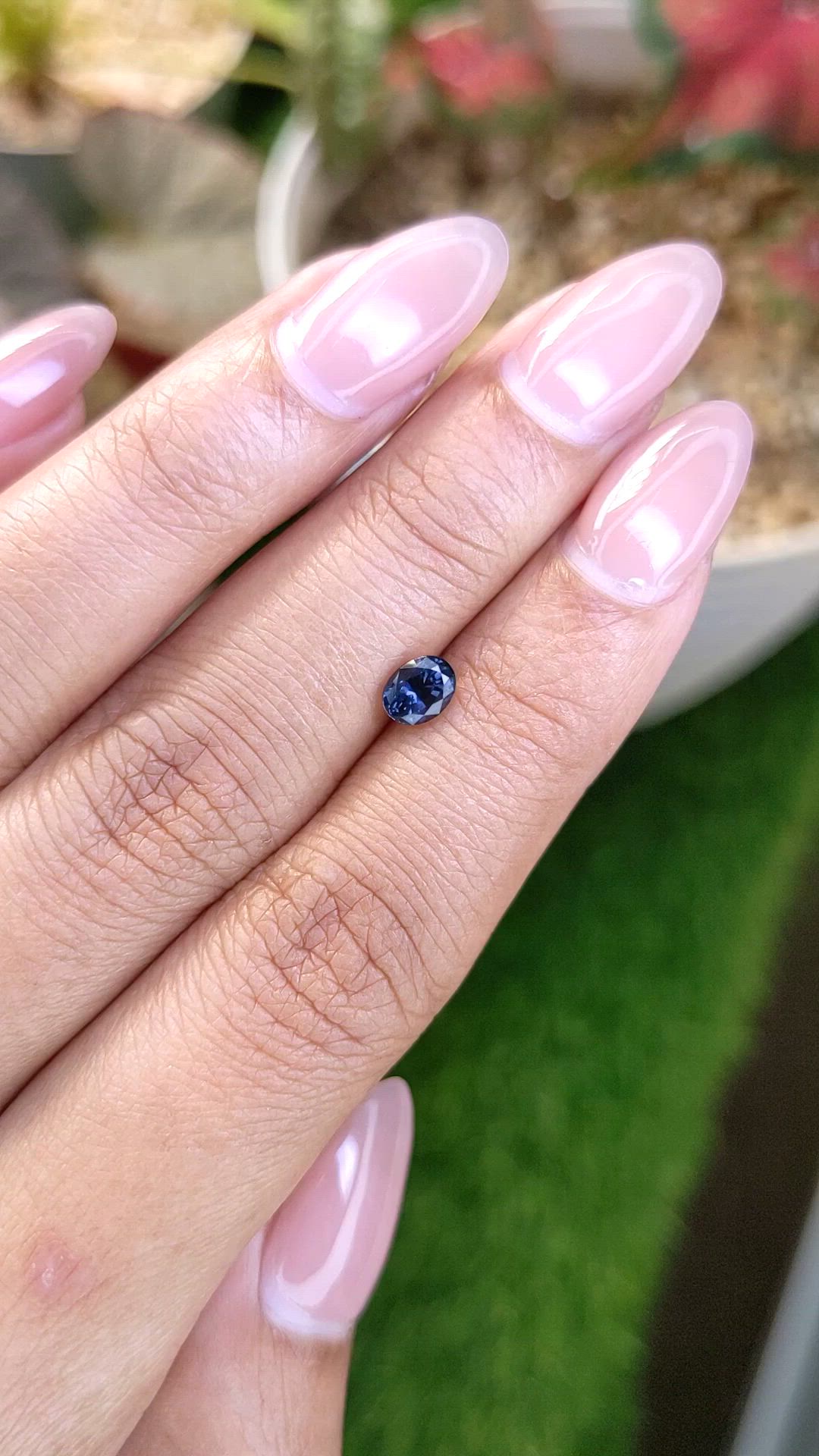 0.60 Ct. Greyish Blue Spinel from Ceylon (Sri Lanka) Size Video