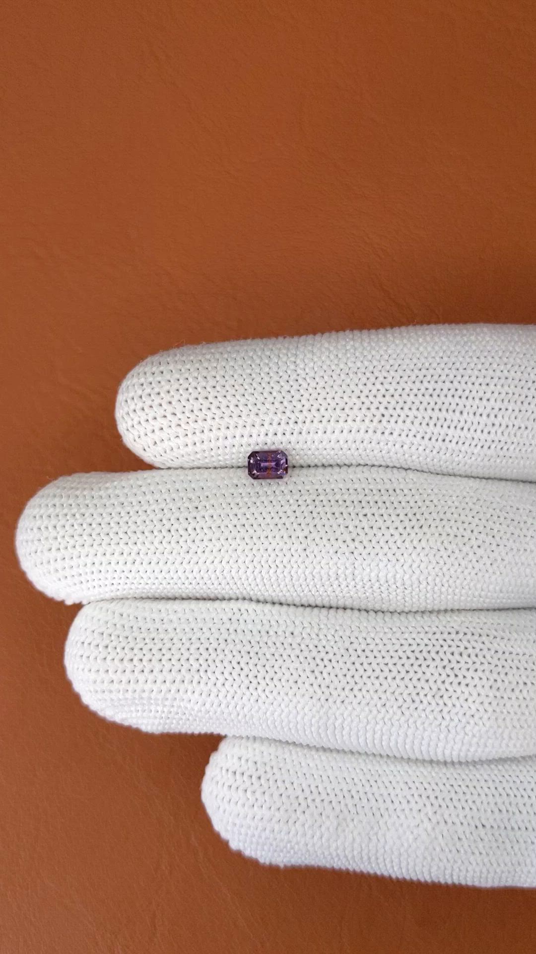 0.44 Ct. Pinkish Purple Spinel from Ceylon (Sri Lanka) Size Video