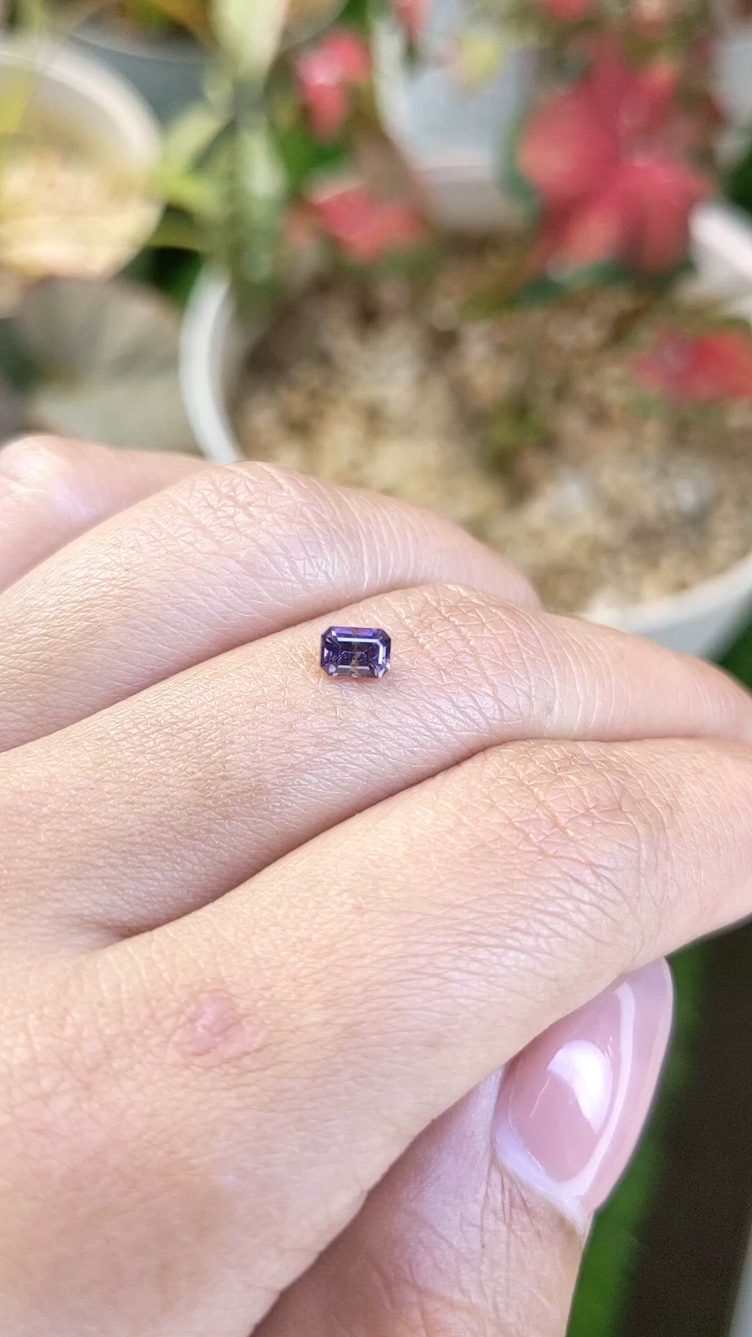 0.44 Ct. Pinkish Purple Spinel from Ceylon (Sri Lanka) Size Video