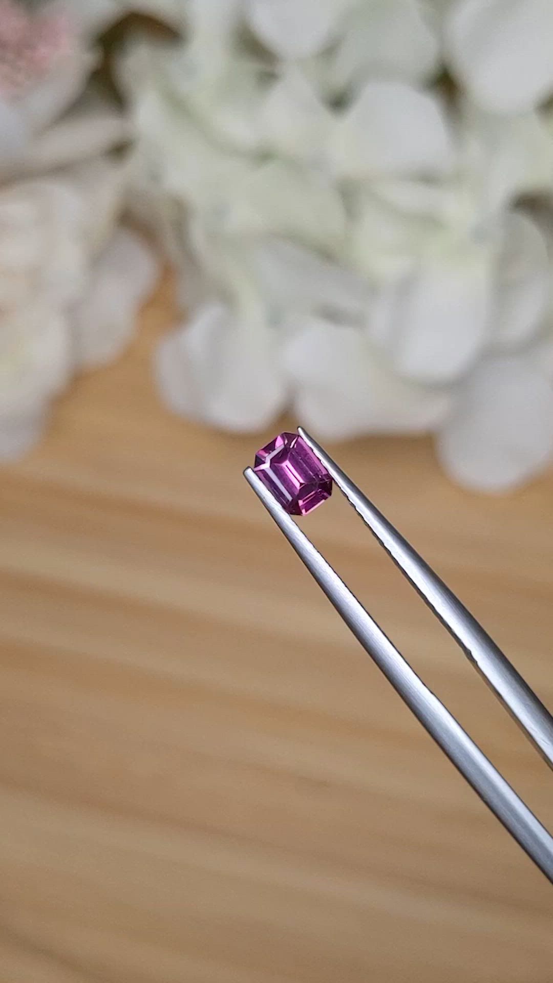 0.51 Ct. Purplish Pink Rhodolite Garnet from Ceylon (Sri Lanka) Size Video