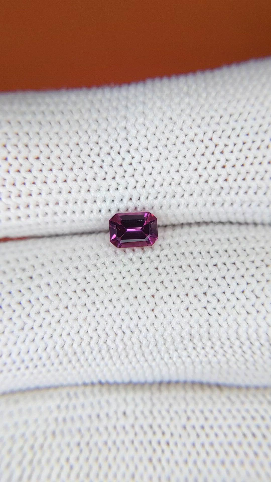 0.51 Ct. Purplish Pink Rhodolite Garnet from Ceylon (Sri Lanka) Size Video