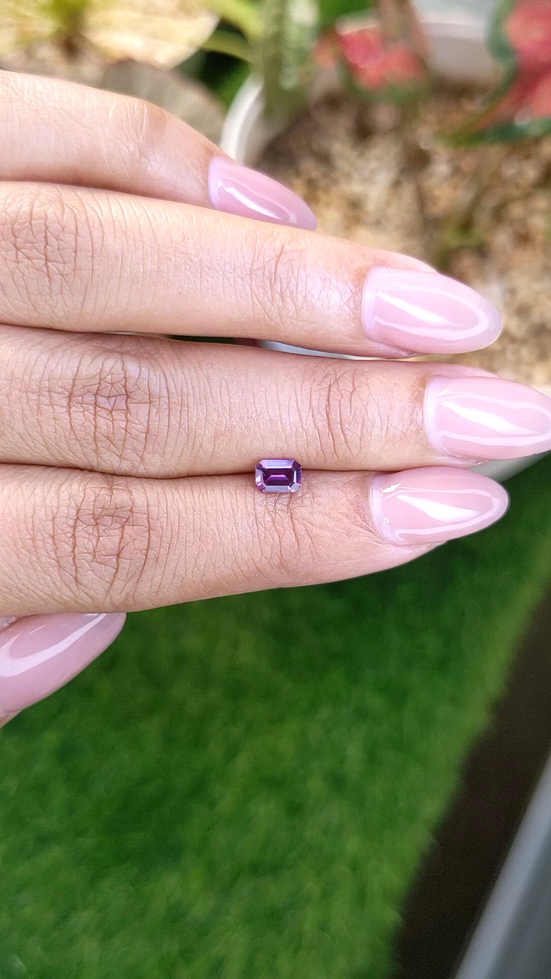 0.51 Ct. Purplish Pink Rhodolite Garnet from Ceylon (Sri Lanka) Size Video
