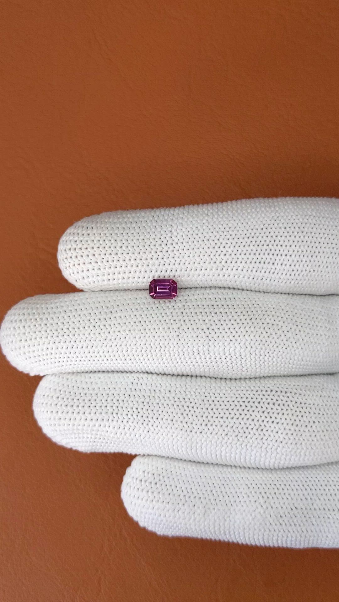 0.51 Ct. Purplish Pink Rhodolite Garnet from Ceylon (Sri Lanka) Size Video