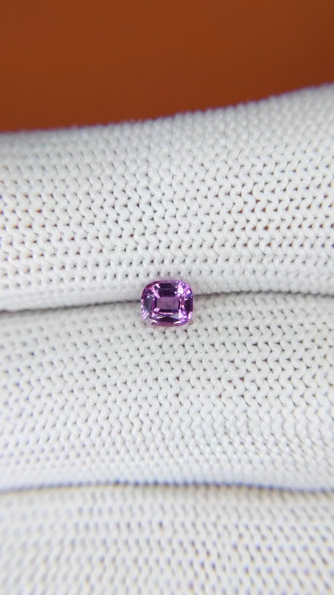 0.51 Ct. Pinkish Purple Rhodolite Garnet from Ceylon (Sri Lanka) Size Video