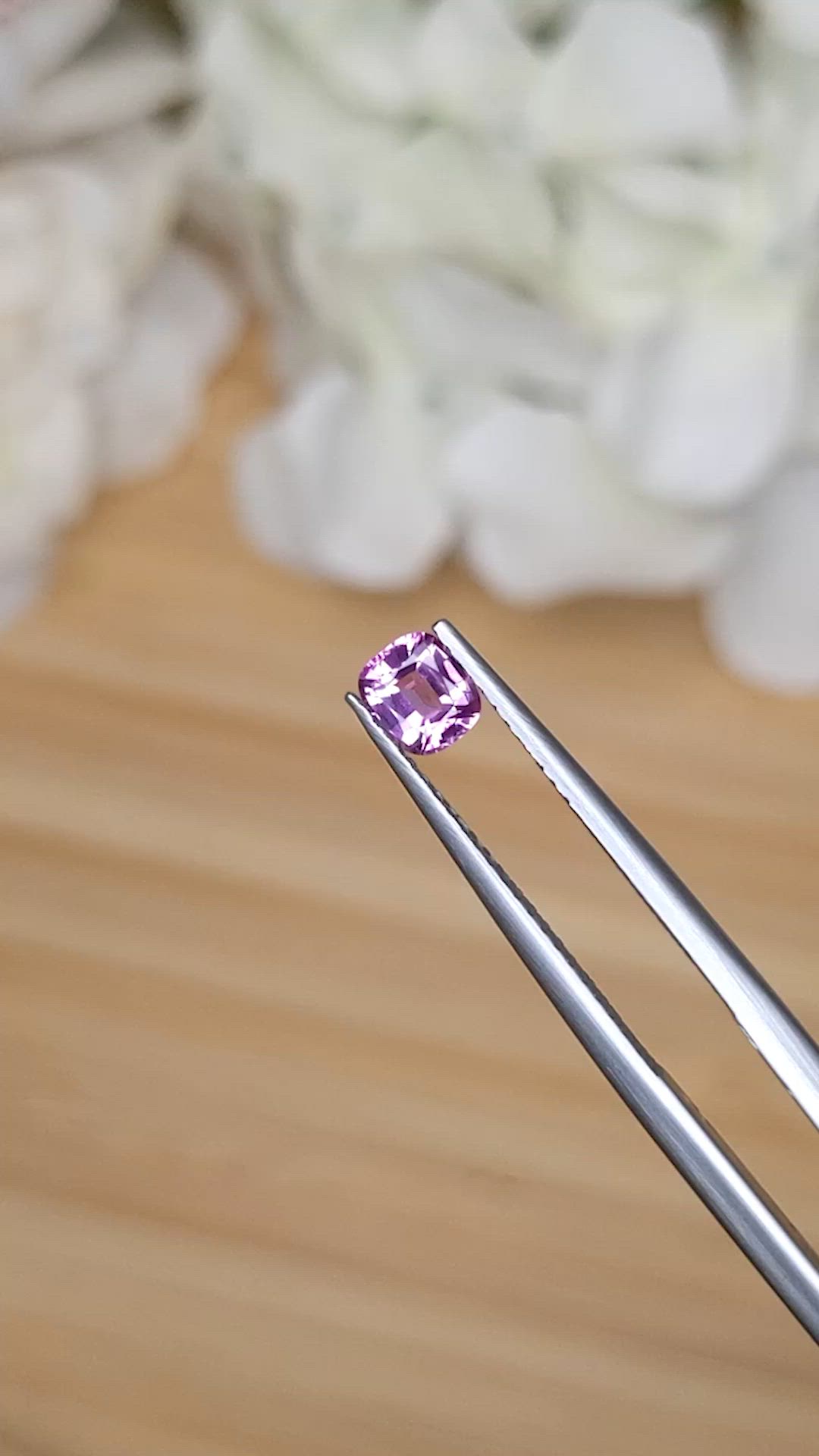 0.51 Ct. Pinkish Purple Rhodolite Garnet from Ceylon (Sri Lanka) Size Video