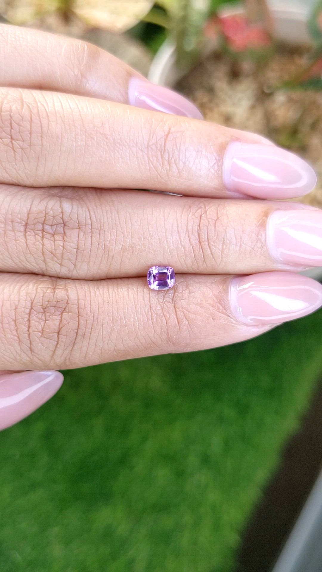0.51 Ct. Pinkish Purple Rhodolite Garnet from Ceylon (Sri Lanka) Size Video