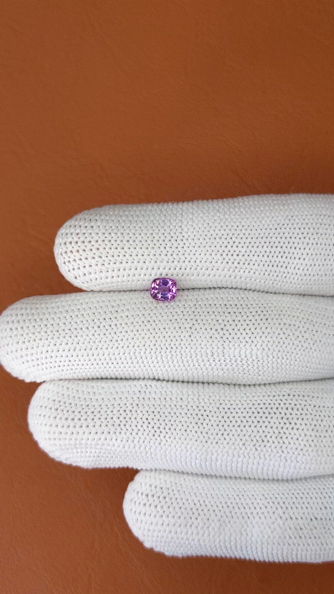 0.51 Ct. Pinkish Purple Rhodolite Garnet from Ceylon (Sri Lanka) Size Video