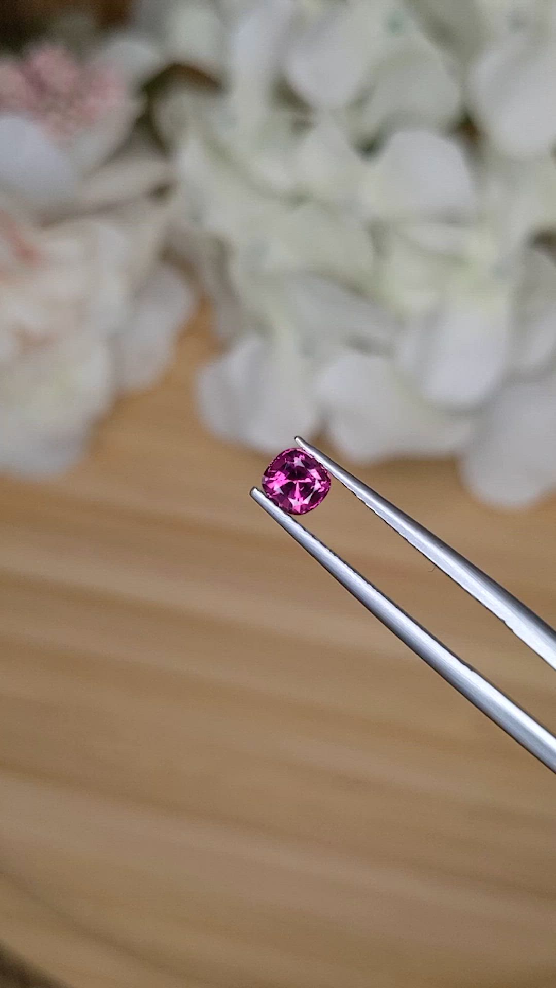 0.53 Ct. Purplish Pink Rhodolite Garnet from Ceylon (Sri Lanka) Size Video