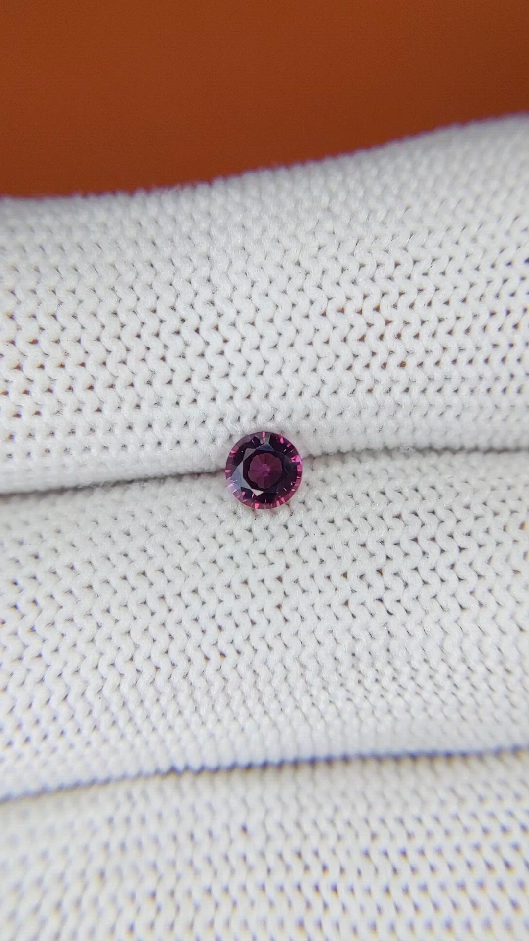 0.37 Ct. Purplish Pink Rhodolite Garnet from Ceylon (Sri Lanka) Size Video