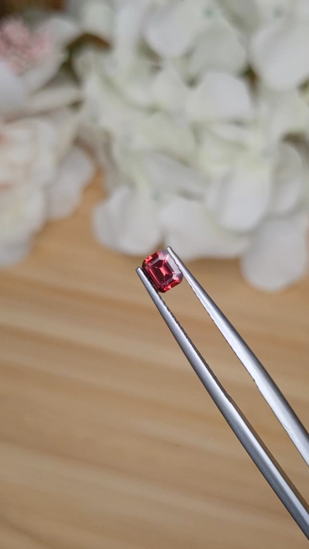0.52 Ct. Red Rhodolite Garnet from Ceylon (Sri Lanka) Size Video