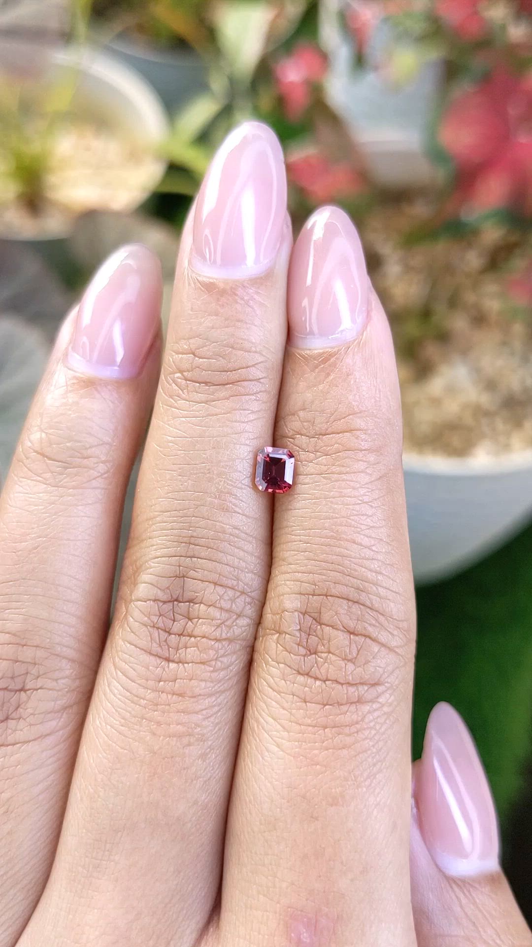 0.52 Ct. Red Rhodolite Garnet from Ceylon (Sri Lanka) Size Video