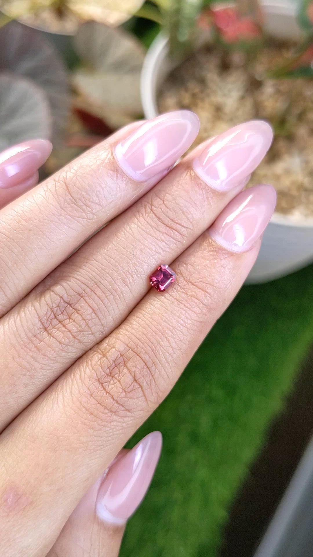 0.52 Ct. Red Rhodolite Garnet from Ceylon (Sri Lanka) Size Video