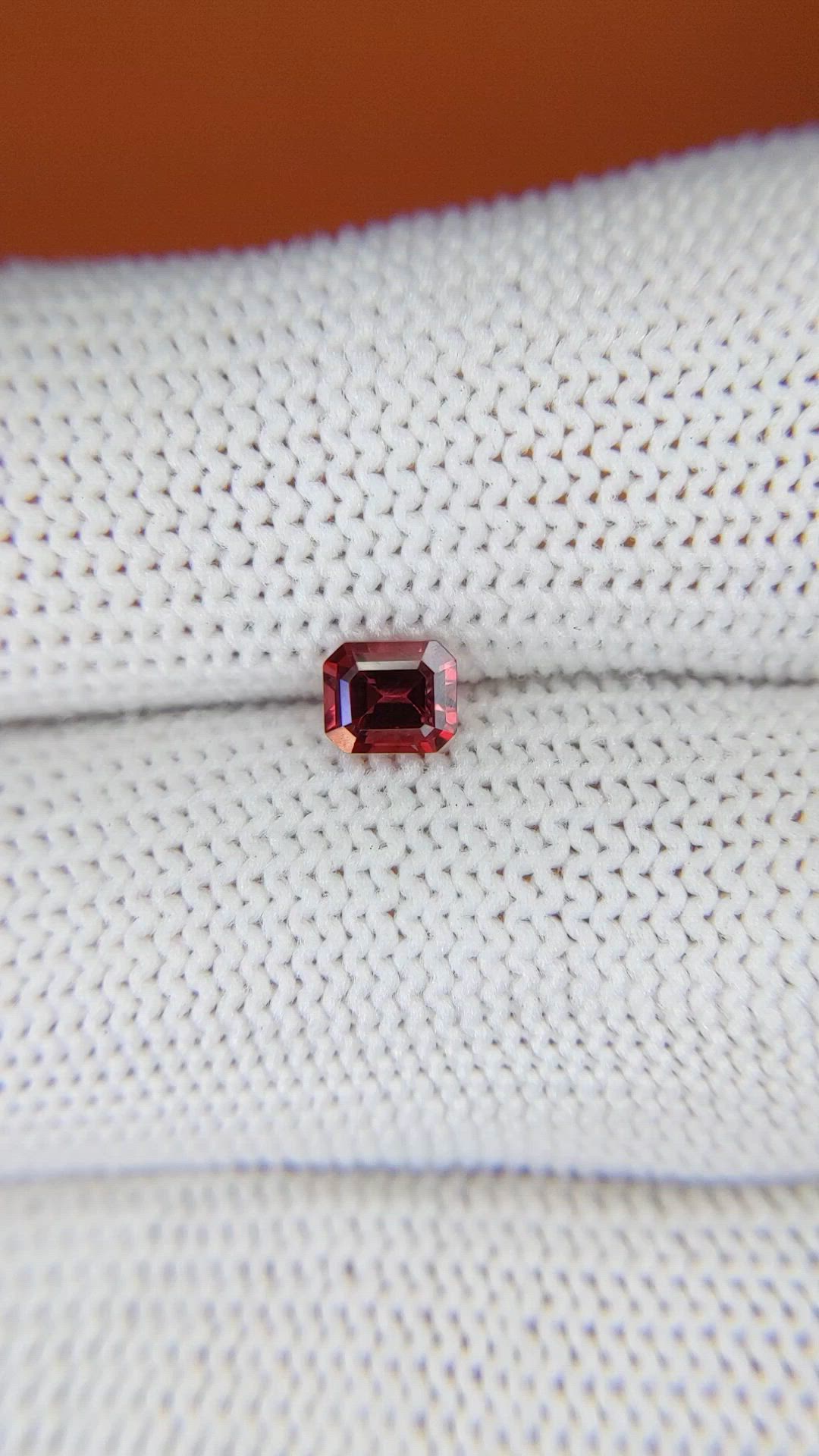 0.52 Ct. Red Rhodolite Garnet from Ceylon (Sri Lanka) Size Video