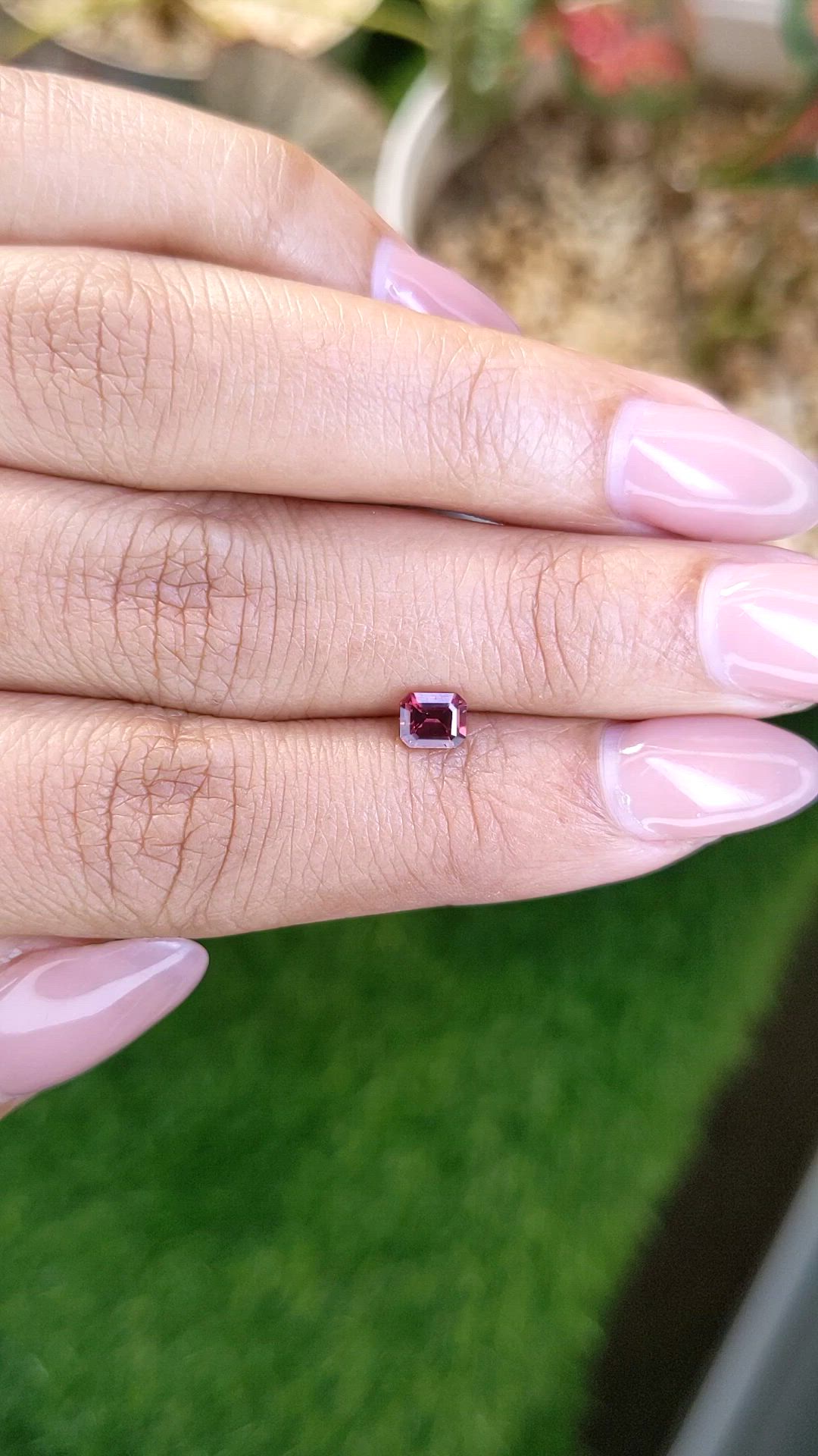 0.52 Ct. Red Rhodolite Garnet from Ceylon (Sri Lanka) Size Video