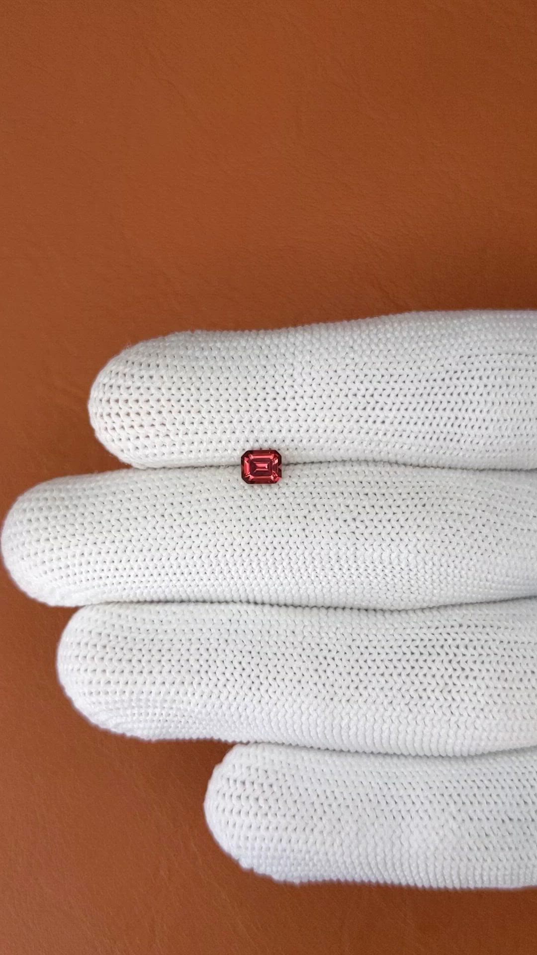 0.52 Ct. Red Rhodolite Garnet from Ceylon (Sri Lanka) Size Video