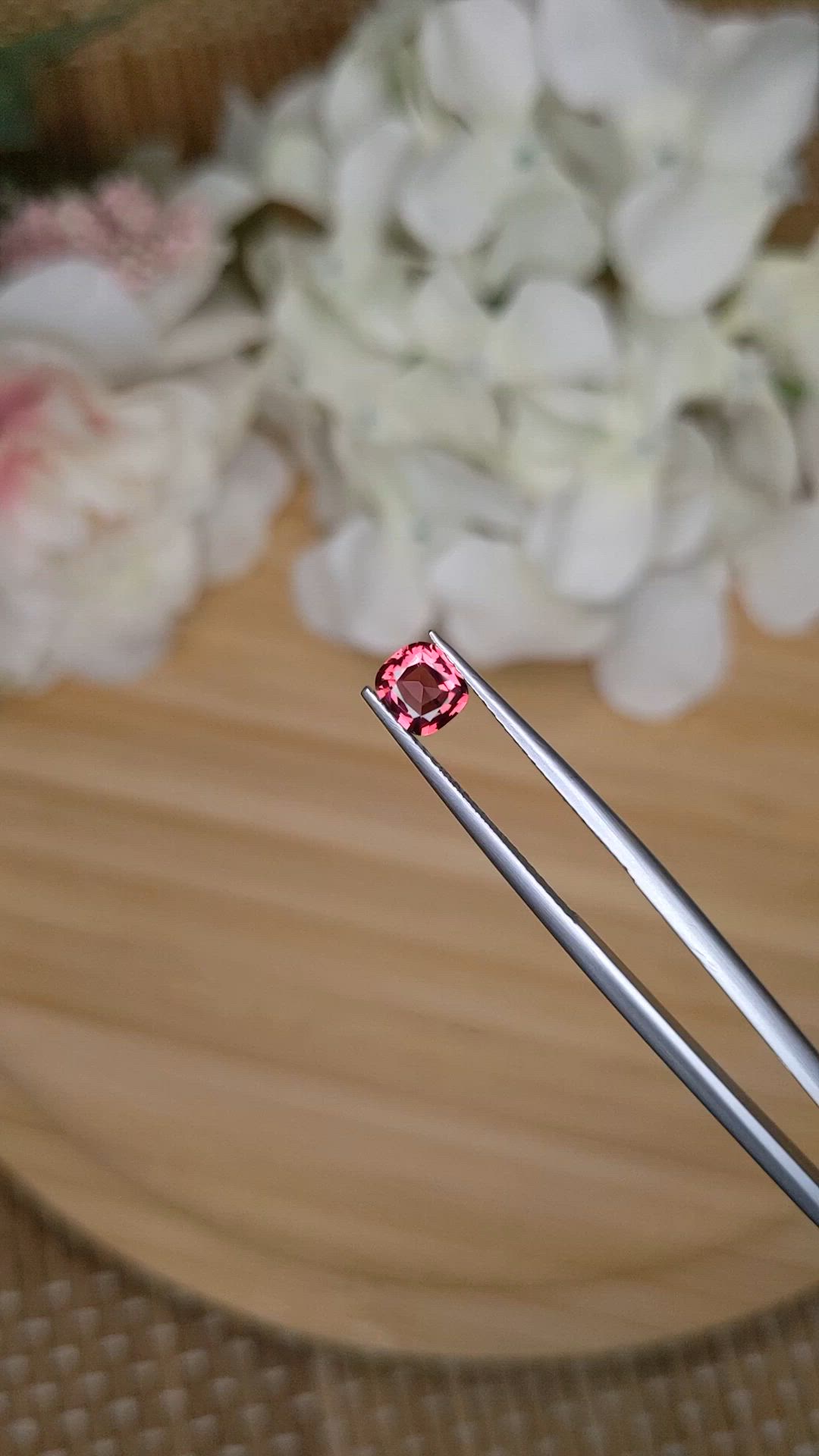 0.69 Ct. Purplish Pink Rhodolite Garnet from Ceylon (Sri Lanka) Size Video