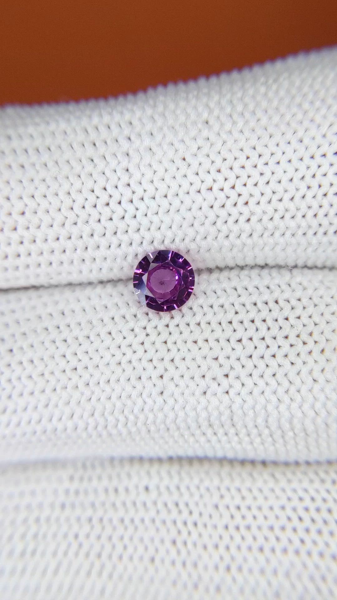 0.60 Ct. Pinkish Purple Rhodolite Garnet from Ceylon (Sri Lanka) Size Video