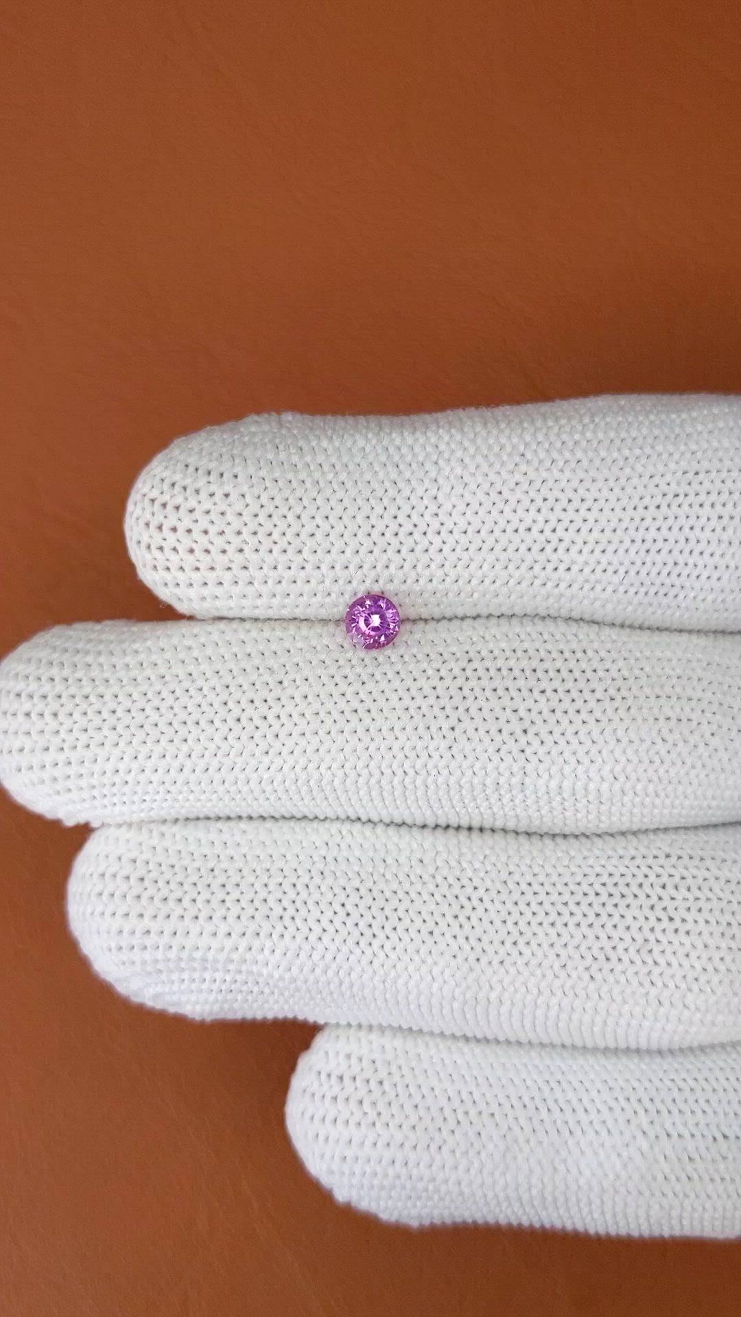 0.49 Ct. Purplish Pink Rhodolite Garnet from Ceylon (Sri Lanka) Size Video