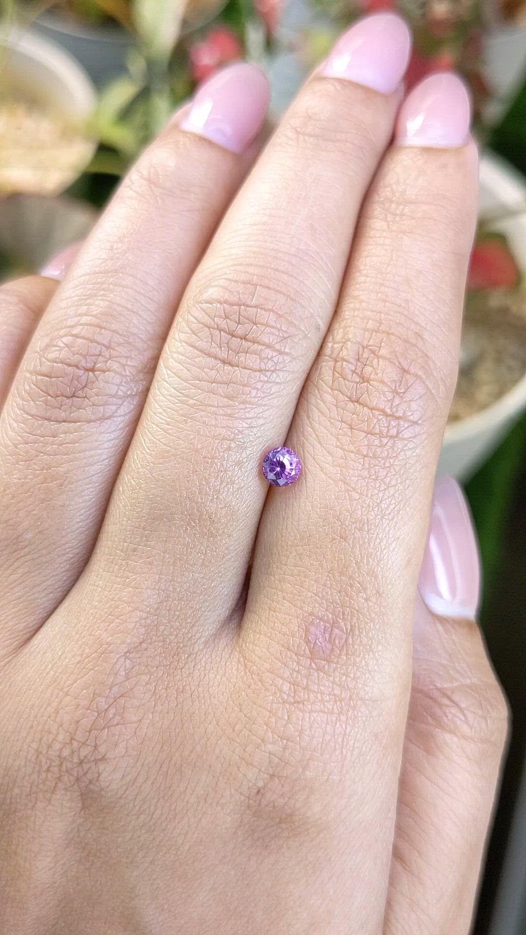 0.49 Ct. Purplish Pink Rhodolite Garnet from Ceylon (Sri Lanka) Size Video