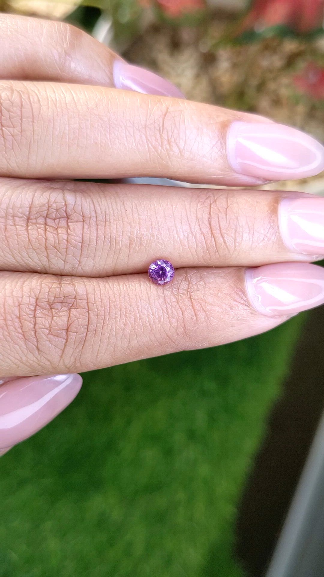 0.49 Ct. Purplish Pink Rhodolite Garnet from Ceylon (Sri Lanka) Size Video