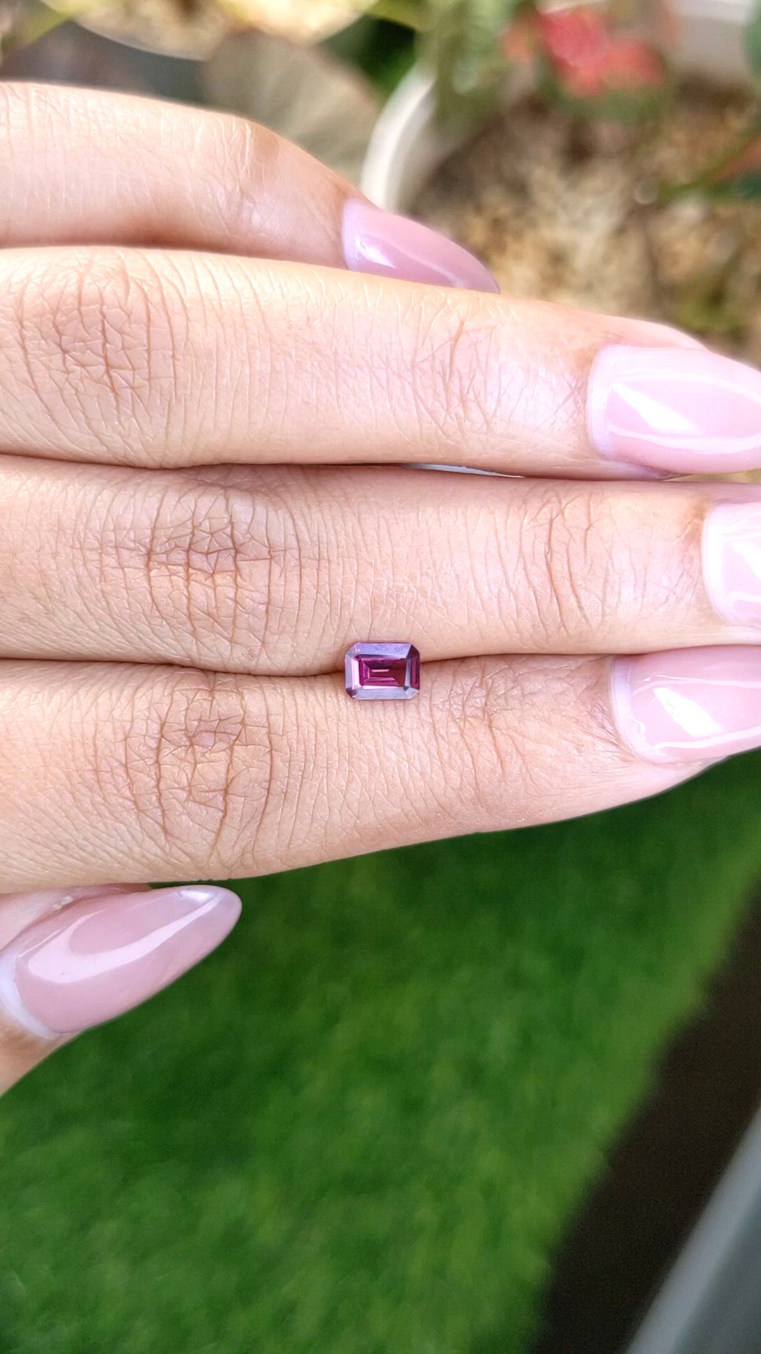0.54 Ct. Purplish Pink Rhodolite Garnet from Ceylon (Sri Lanka) Size Video