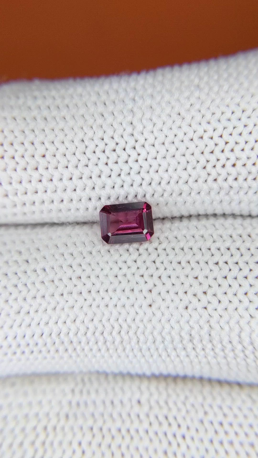 0.54 Ct. Purplish Pink Rhodolite Garnet from Ceylon (Sri Lanka) Size Video